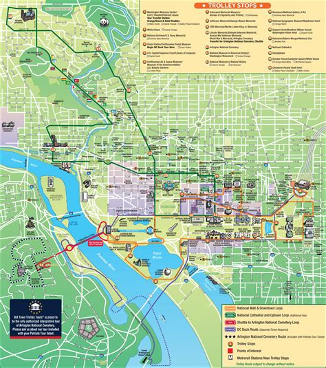 Image of a map of Washington DC attractions